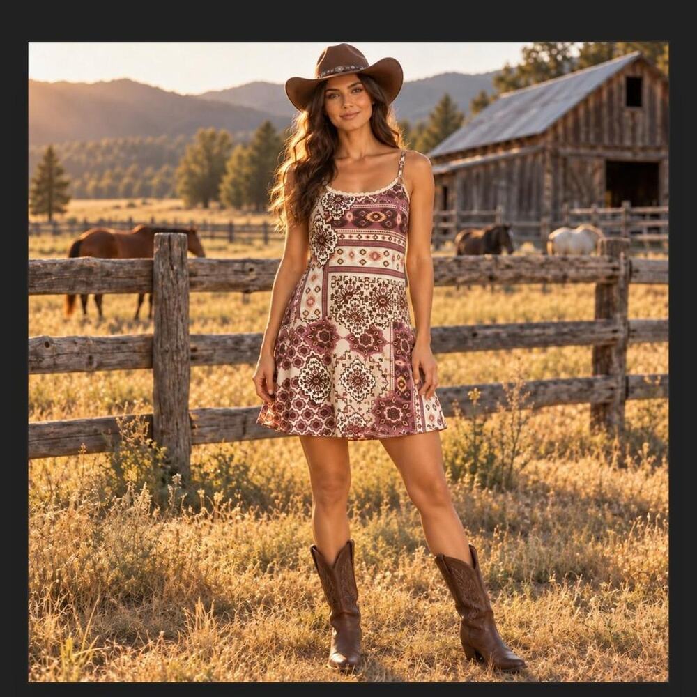 Shyanne western medallion patchwork print